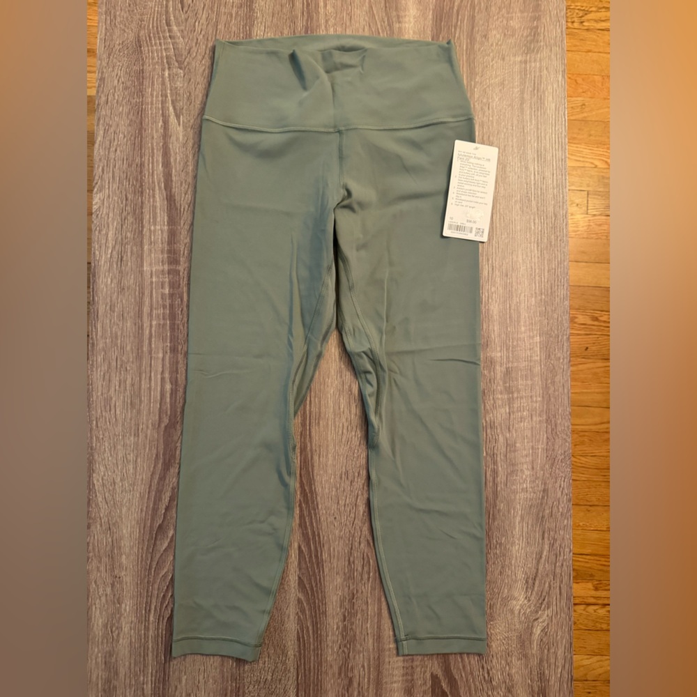 New Lululemon Align high rise pant 25” Light Green. Grey Eucalyptus.Size 10. - Picture 2 of 9